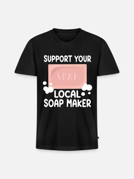 Soap Making Soap Maker - Men's Premium Organic V-Neck T-Shirt - black