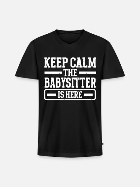 Babysitter Babysitting - Men's Premium Organic V-Neck T-Shirt - black