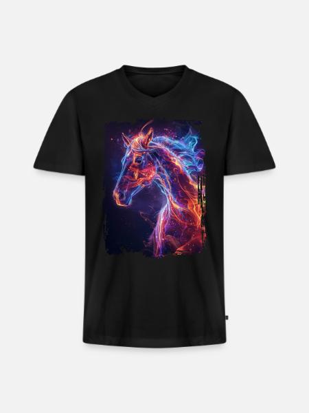 Horse - Men's Premium Organic V-Neck T-Shirt - black