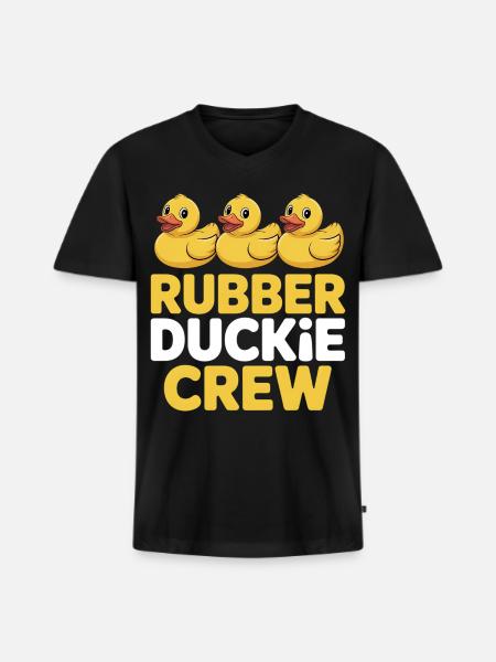 Rubber Duckie Crew - Men's Premium Organic V-Neck T-Shirt - black
