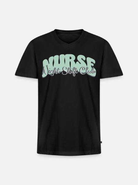 Nurse Night Shift Club - Men's Premium Organic V-Neck T-Shirt - black