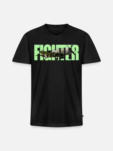 Fighter P-47 Thunderbolt - Men's Premium Organic V-Neck T-Shirt - black