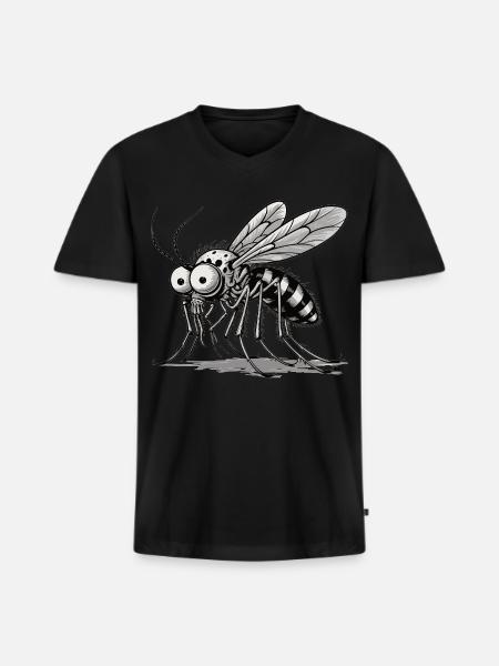 Mosquito: The Tiny Bloodsucker - Men's Premium Organic V-Neck T-Shirt - black