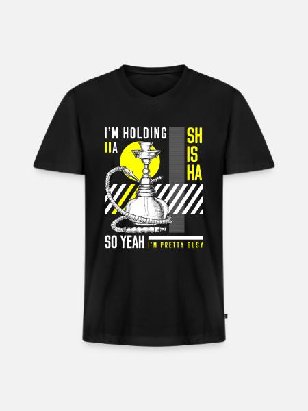 Shisha Pipe Smoking - Men's Premium Organic V-Neck T-Shirt - black