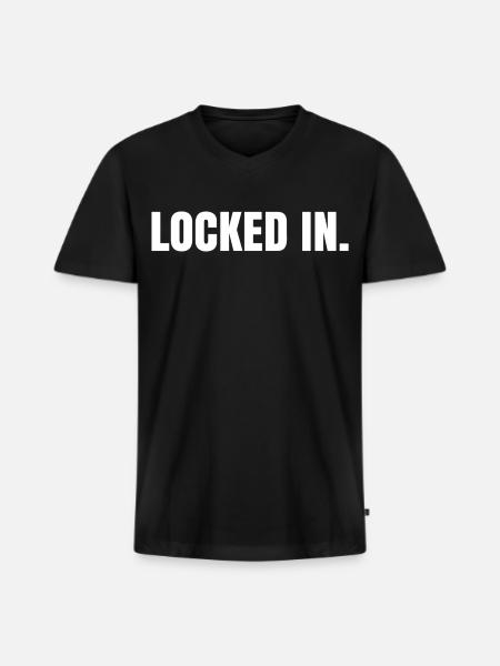Locked in - Men's Premium Organic V-Neck T-Shirt - black