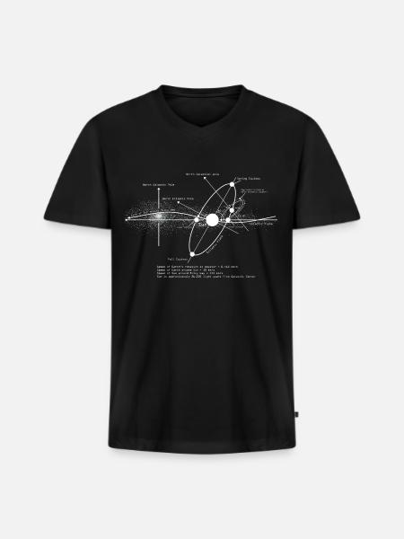 Amant d'astronomie de diagramme de systèmes solaires - T-shirt col en V bio premium pour homme - noir