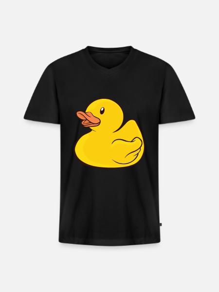 Rubber Duckie - Men's Premium Organic V-Neck T-Shirt - black