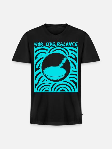 Wok Pan - Men's Premium Organic V-Neck T-Shirt - black