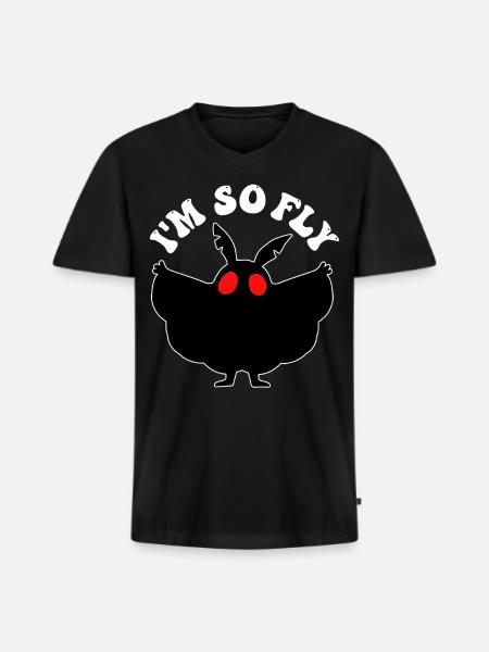 Mothman Cryptid Cryptozoology - Men's Premium Organic V-Neck T-Shirt - black