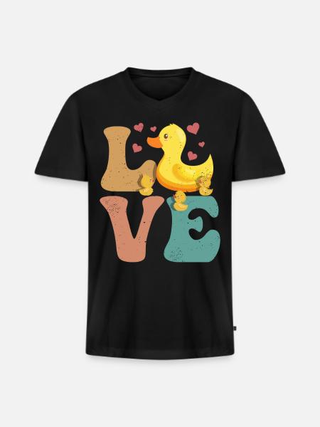 Ducks Duckling Ducky - Men's Premium Organic V-Neck T-Shirt - black