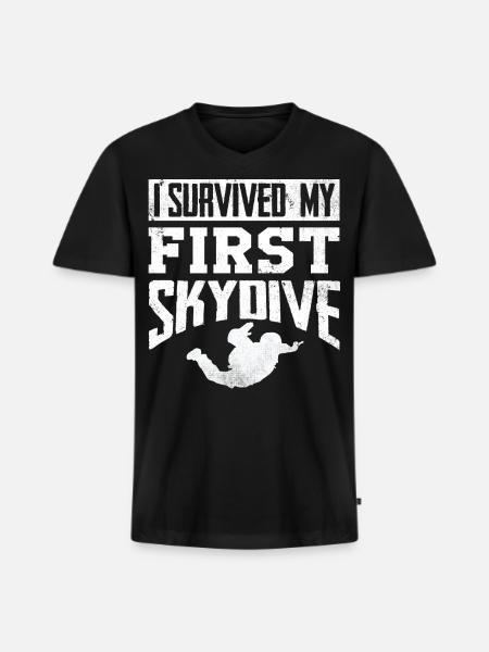 Skydiving, Skydiver - Men's Premium Organic V-Neck T-Shirt - black