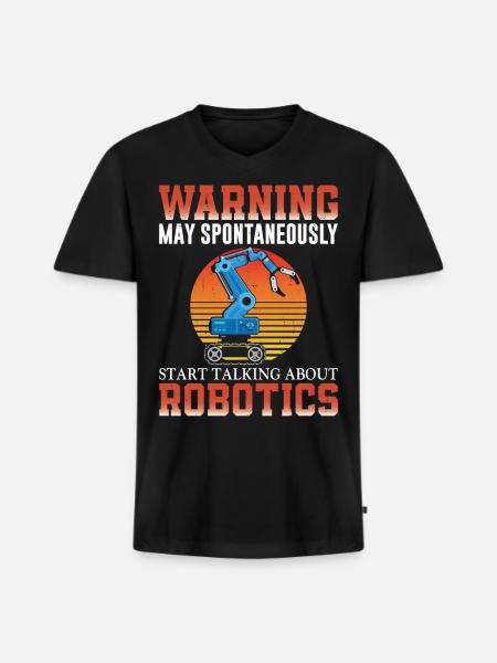 Robot Robotics Engineer Retro - Men's Premium Organic V-Neck T-Shirt - black