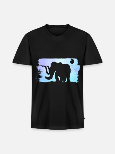 Prehistoric Animal Mammoth Lover - Men's Premium Organic V-Neck T-Shirt - black