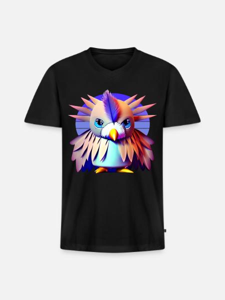 Polygon Bird - Men's Premium Organic V-Neck T-Shirt - black