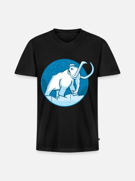 Winter Mammoth Prehistoric Elephant - Men's Premium Organic V-Neck T-Shirt - black