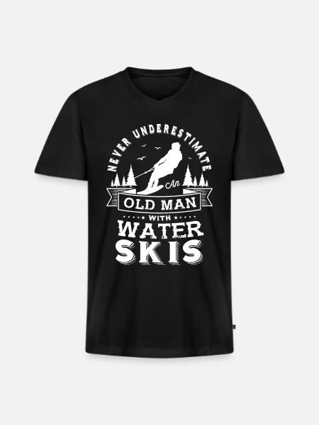 Water skiing funny - Men's Premium Organic V-Neck T-Shirt - black