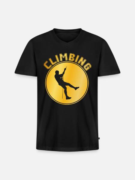 climbing - Men's Premium Organic V-Neck T-Shirt - black