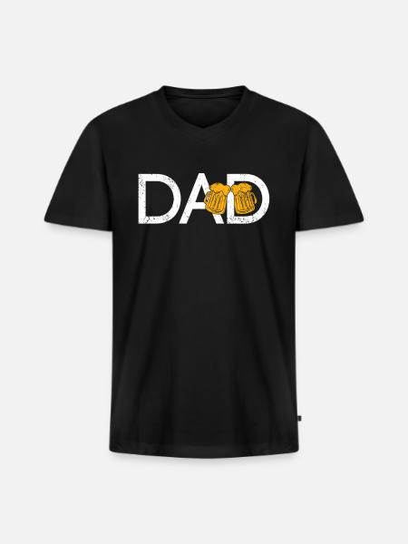 Bier Papa - Men's Premium Organic V-Neck T-Shirt - black