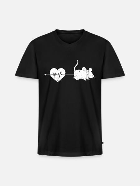 mouse heartbeat - Men's Premium Organic V-Neck T-Shirt - black
