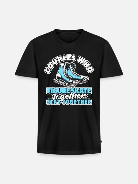 Figure Skating Couple - Men's Premium Organic V-Neck T-Shirt - black