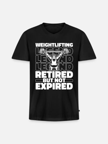 Weightlifting Weightlifter Retired - Men's Premium Organic V-Neck T-Shirt - black