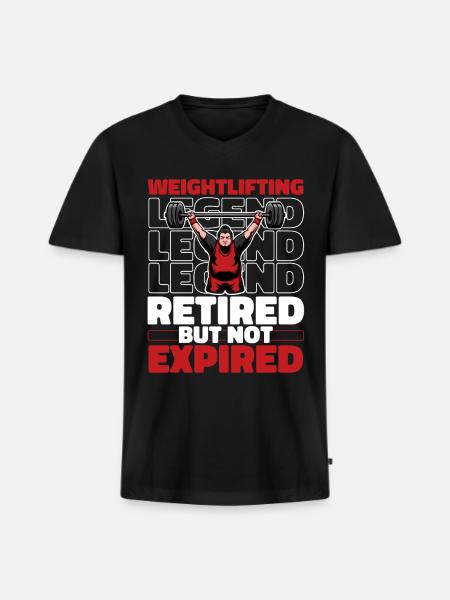 Weightlifting Weightlifter Retired - Men's Premium Organic V-Neck T-Shirt - black