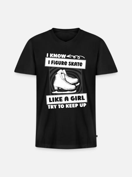 Figure Skating Girl - Men's Premium Organic V-Neck T-Shirt - black