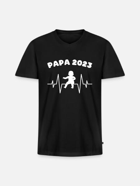 papa 2023 - Men's Premium Organic V-Neck T-Shirt - black