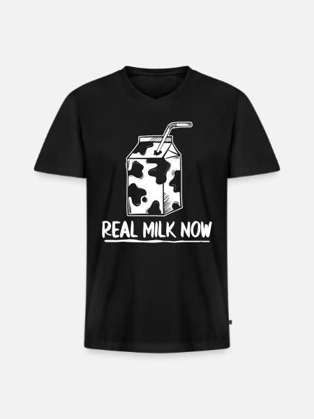 Milk Milk Truck - Men's Premium Organic V-Neck T-Shirt - black