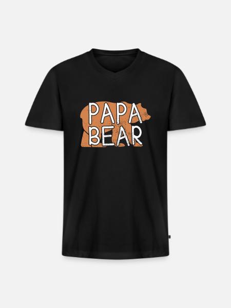 papa bear - Men's Premium Organic V-Neck T-Shirt - black