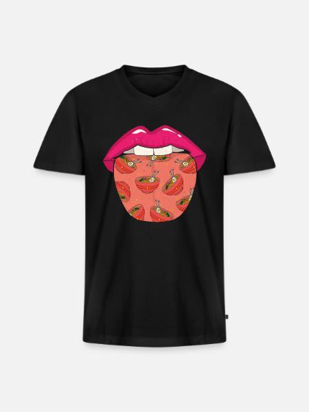 Ramen Cool - Men's Premium Organic V-Neck T-Shirt - black