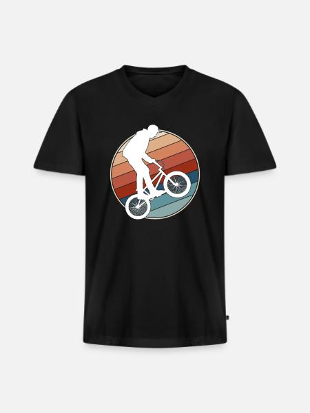 Retro BMX Rider - Men's Premium Organic V-Neck T-Shirt - black