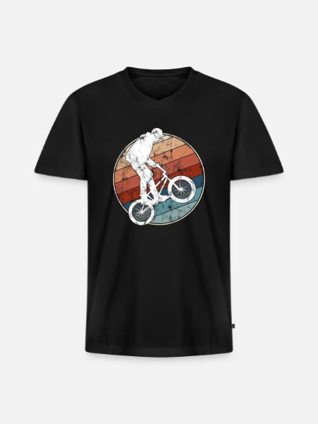 Retro BMX Rider - Men's Premium Organic V-Neck T-Shirt - black