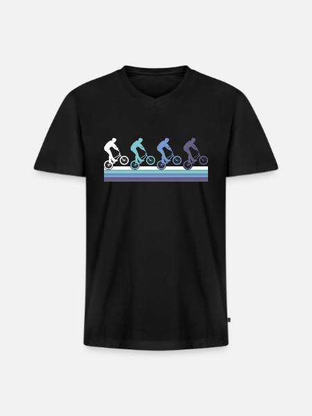 BMX Action - Men's Premium Organic V-Neck T-Shirt - black