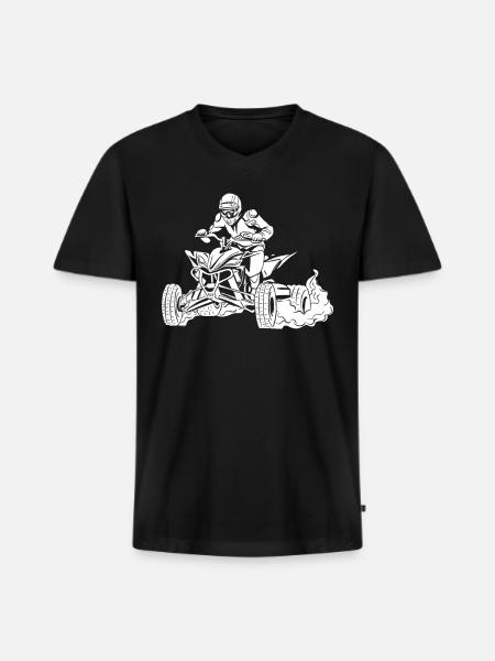 Quad Bike - Men's Premium Organic V-Neck T-Shirt - black