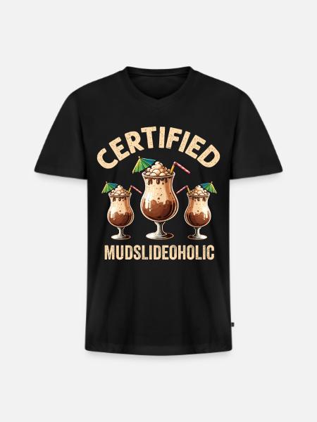 Mudslide Cocktail - Men's Premium Organic V-Neck T-Shirt - black