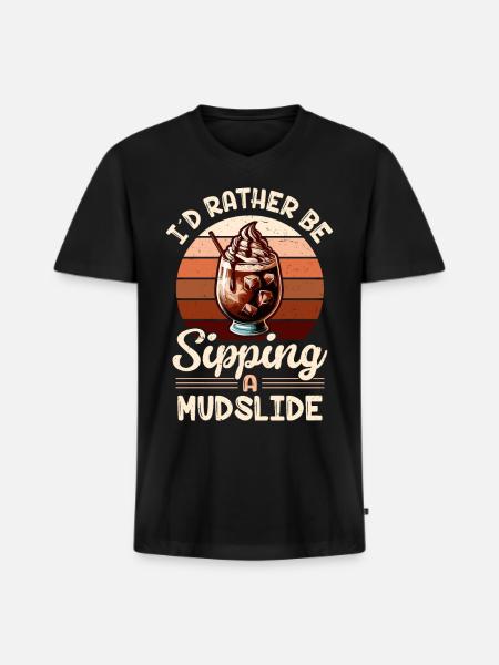 Mudslide Cocktail - Men's Premium Organic V-Neck T-Shirt - black