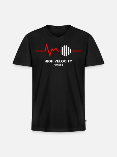 High Velocity Fitness T-Shirt - Men's Premium Organic V-Neck T-Shirt - black
