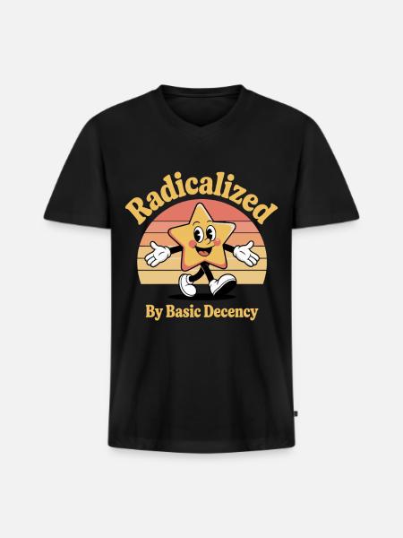Radicalized By Basic Decency - Men's Premium Organic V-Neck T-Shirt - black