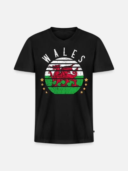Wales Wales Wales - Men's Premium Organic V-Neck T-Shirt - black