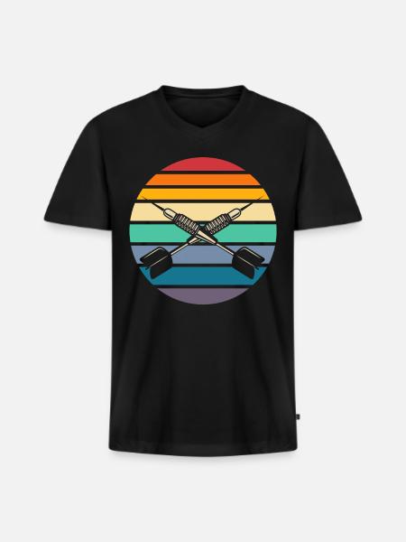 Retro Dart Darts - Men's Premium Organic V-Neck T-Shirt - black