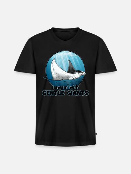Manta Ray - Men's Premium Organic V-Neck T-Shirt - black