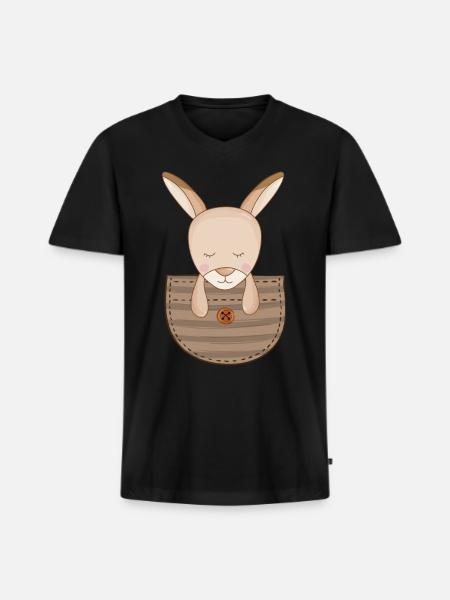Cute Kangaroo Pouch Kangaroo - Men's Premium Organic V-Neck T-Shirt - black