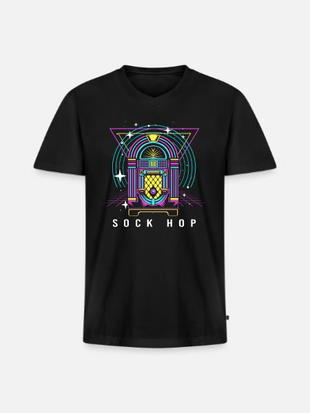 Dance Party Sock Hop - Men's Premium Organic V-Neck T-Shirt - black