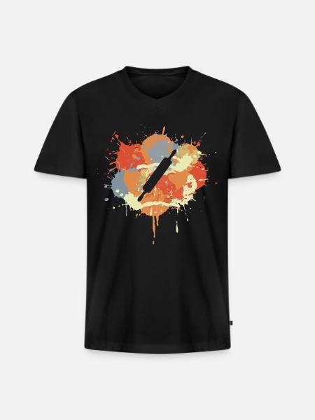 Rolling Pin Sketch - Men's Premium Organic V-Neck T-Shirt - black