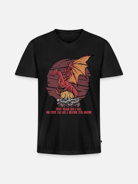 European Dragon Creature Mythological Creatures - Men's Premium Organic V-Neck T-Shirt - black
