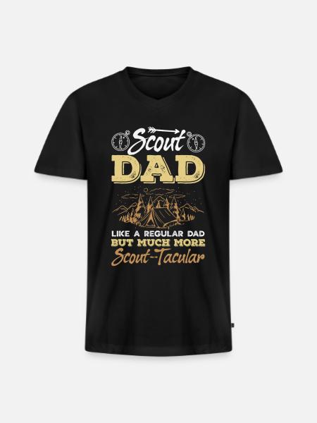 Scout Dad Scouting Camp Leader Father - Men's Premium Organic V-Neck T-Shirt - black