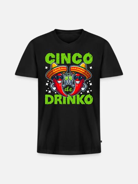 CINCO DE DRINKO - Men's Premium Organic V-Neck T-Shirt - black