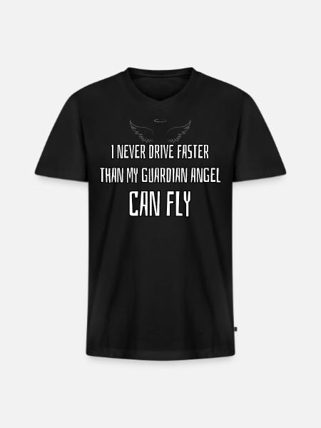 Guardian Angel - Men's Premium Organic V-Neck T-Shirt - black