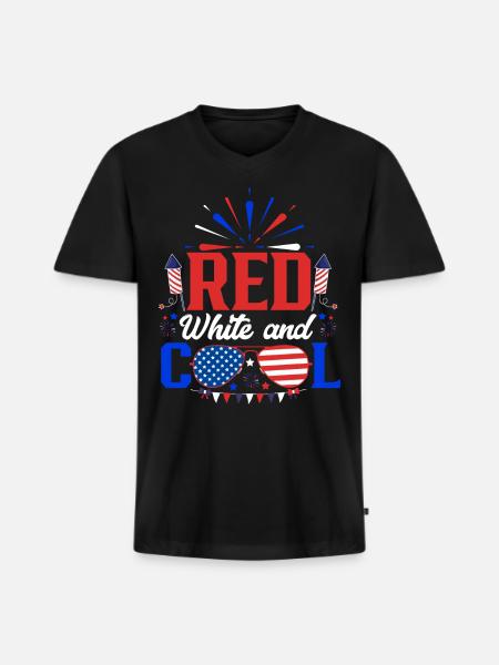 4th of july - Men's Premium Organic V-Neck T-Shirt - black